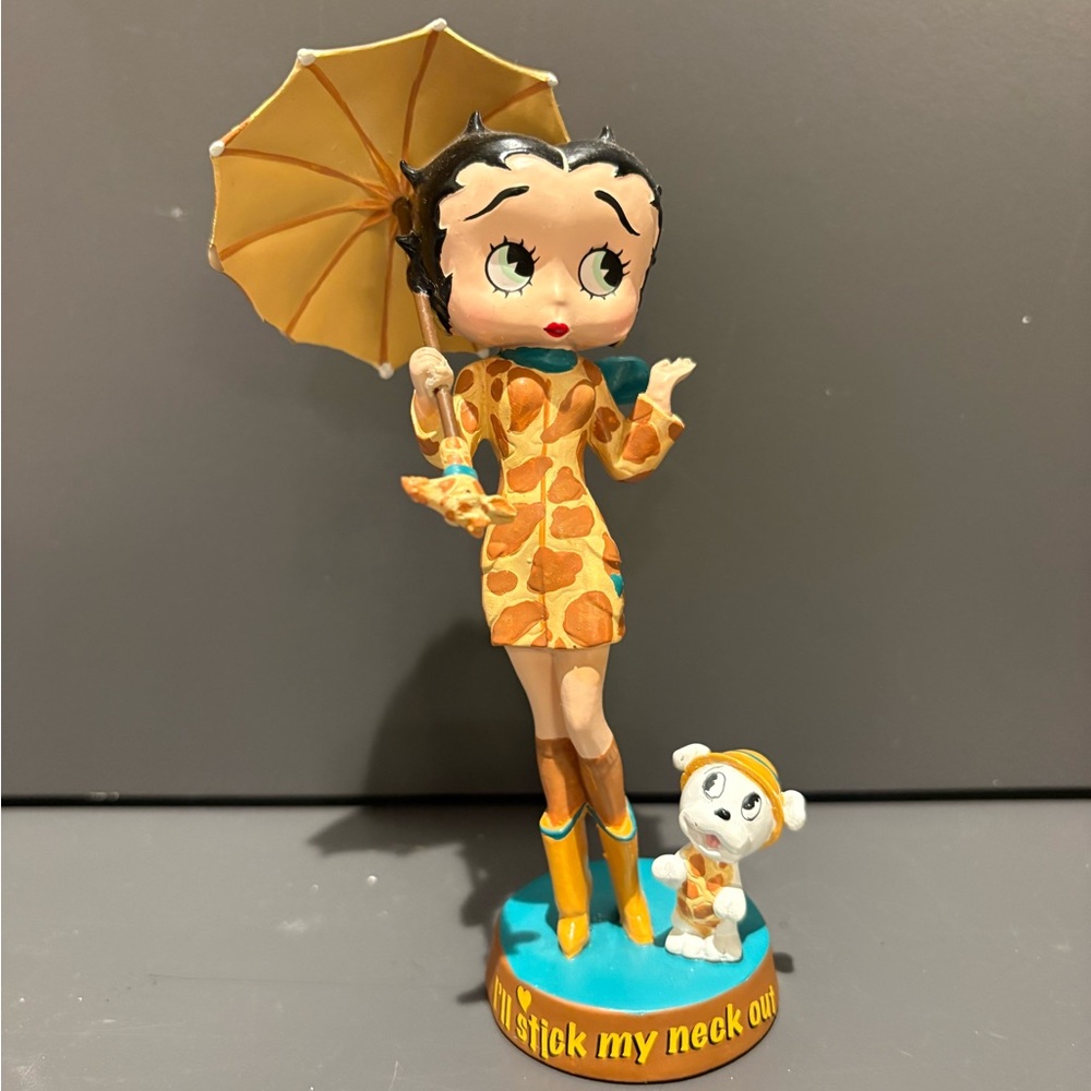Betty Boop Figurine with Umbrella and Dog